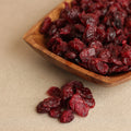 Dried cranberries with a sweet and tart fruity flavor